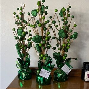 Celebrate It Green Glitter Faux Floral Stems